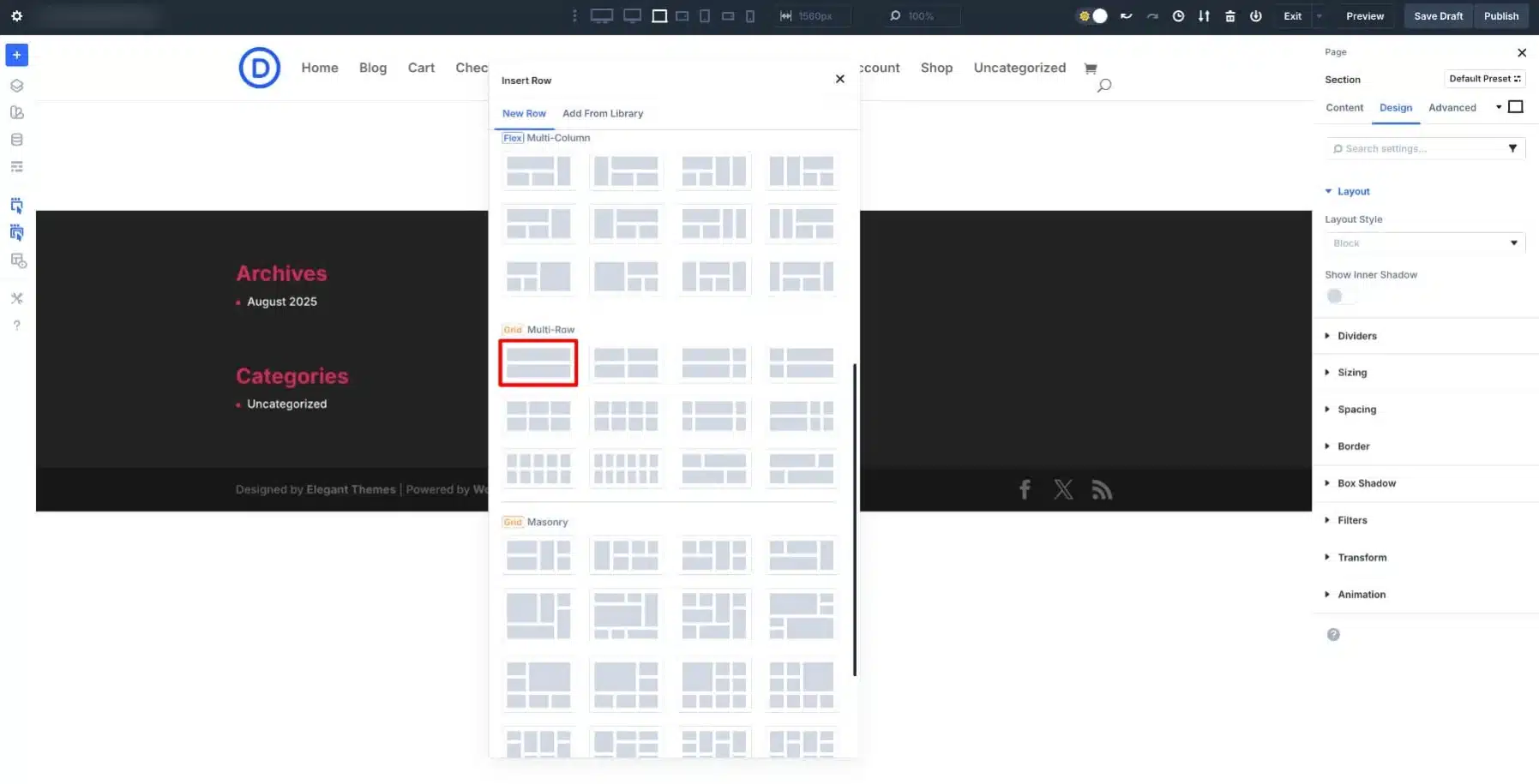 Choose a single-column layout
