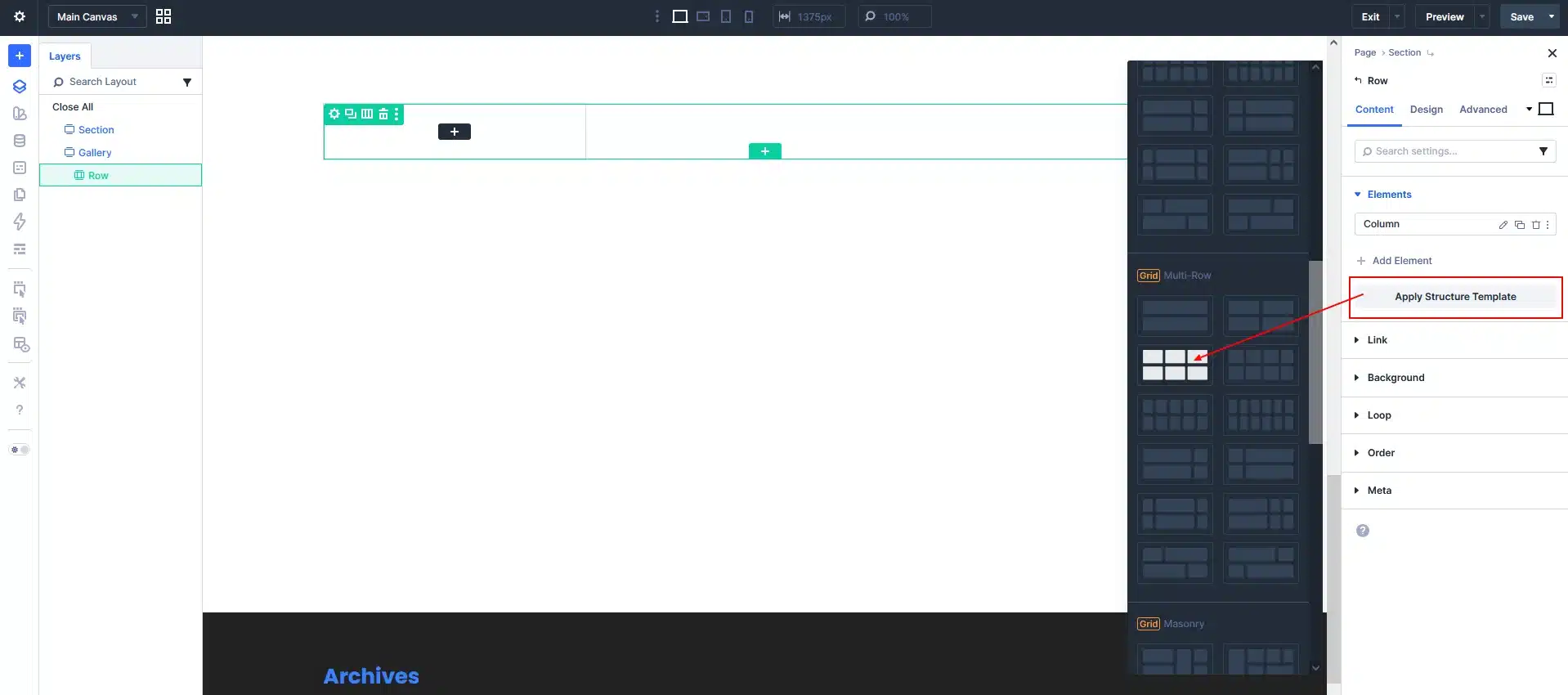 Create Section & Row