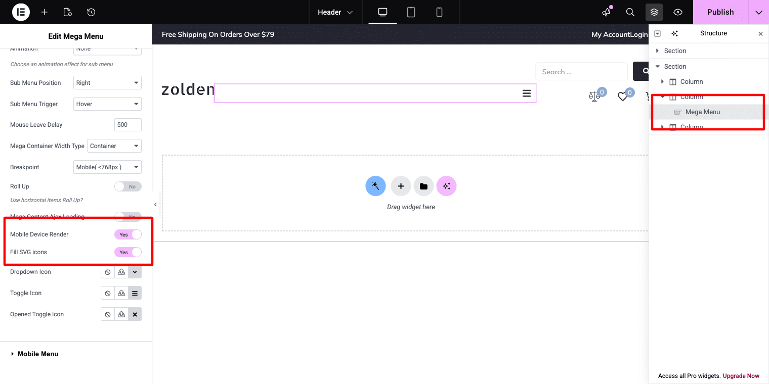 Enable Mobile Menu Mode