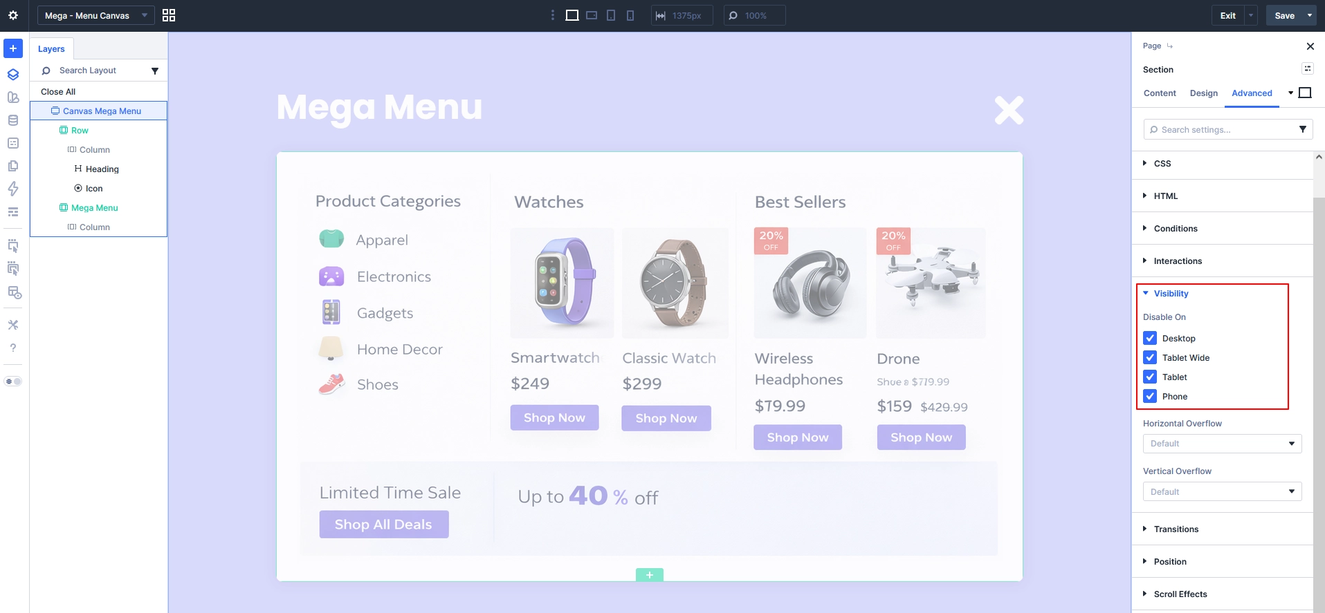 hide-canvas-mega-menu
