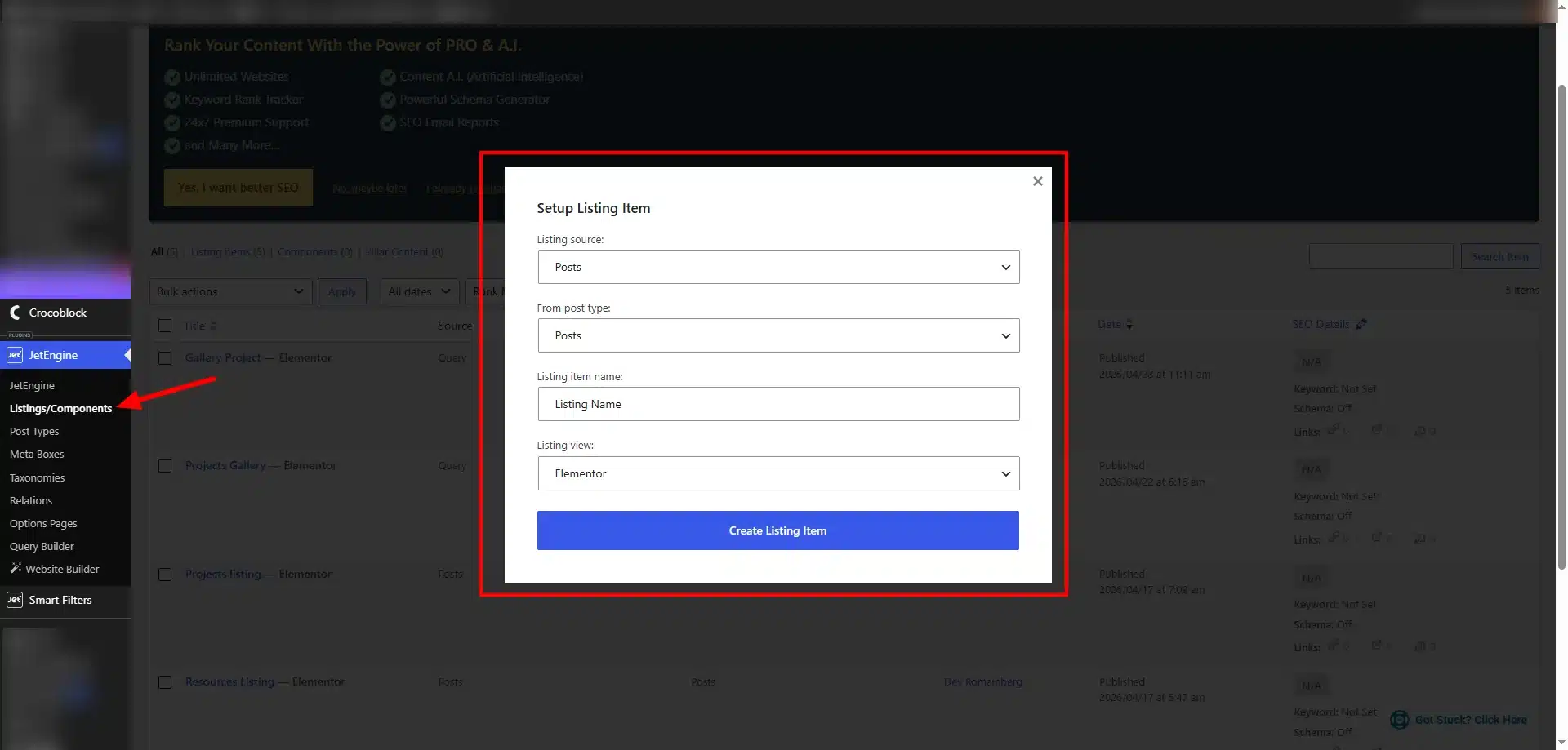 Create Multiple Listing Grids
