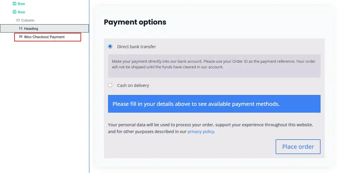 Woo Checkout Payment module