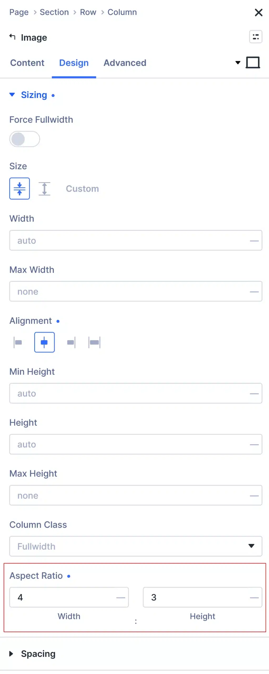 Aspect-Ratio-Option