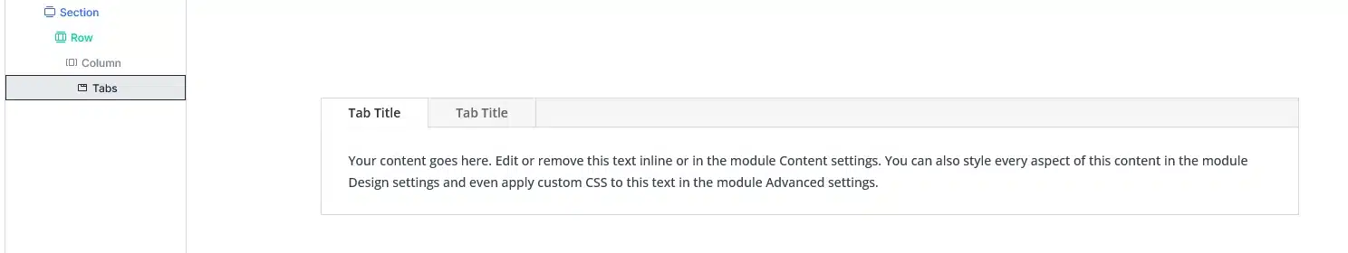 Create a Section with Tab