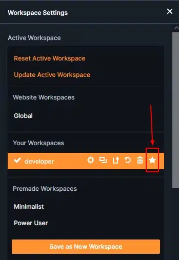 Set a Workspace as Default