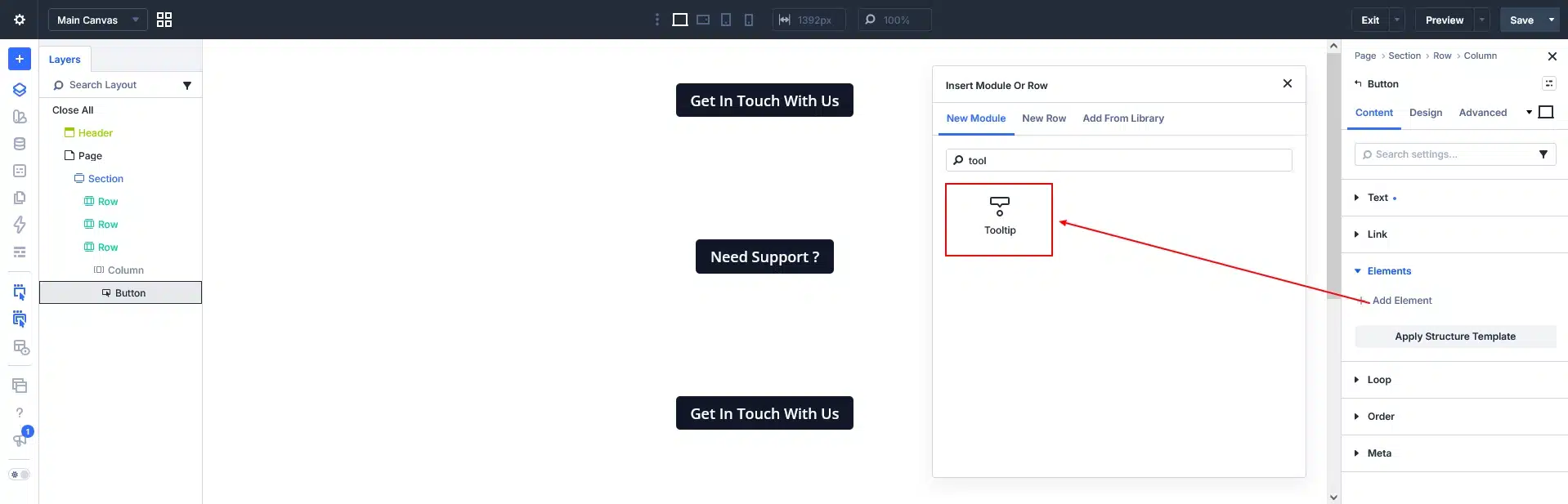 Step 1 Add the Tooltip Module to an Element
