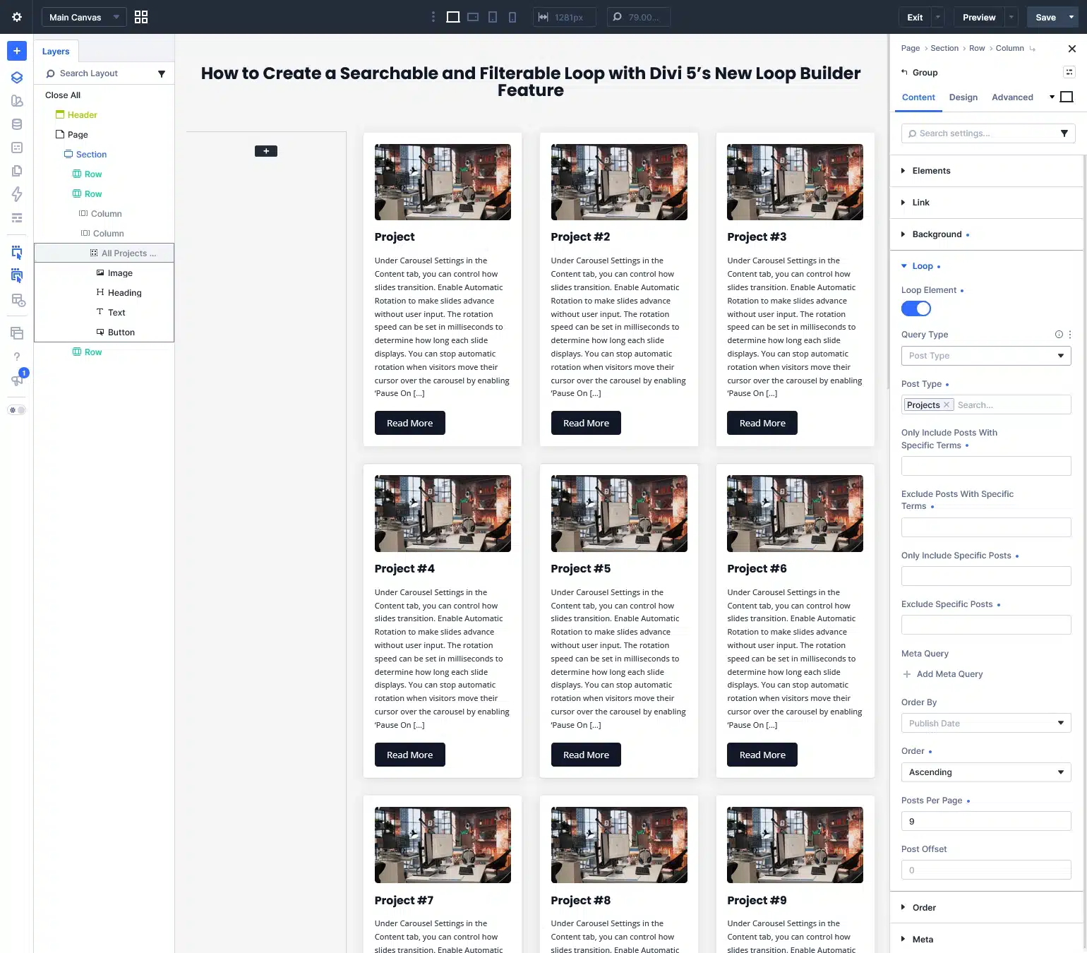 Step1-Create Your Projects Loop