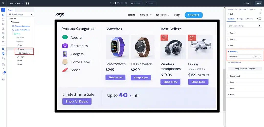 Add Content to the Dropdown