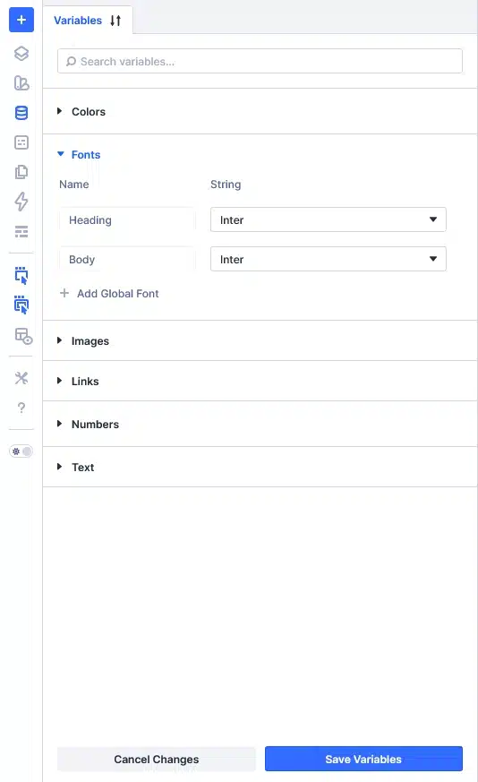Create Global Font Variables