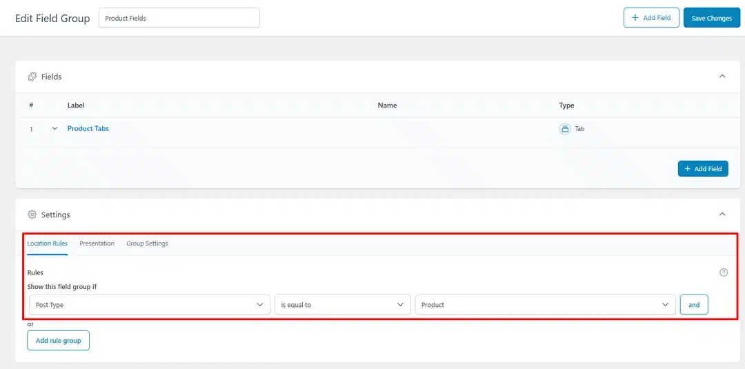 Configure the Location Rules