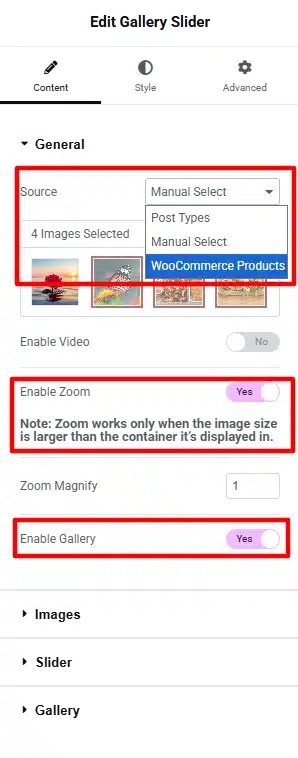Connect the Gallery to WooCommerce Products