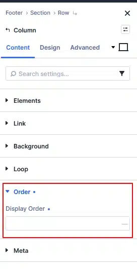 Display Order