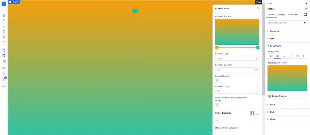 Divi 5 Gradient Picker with color stops