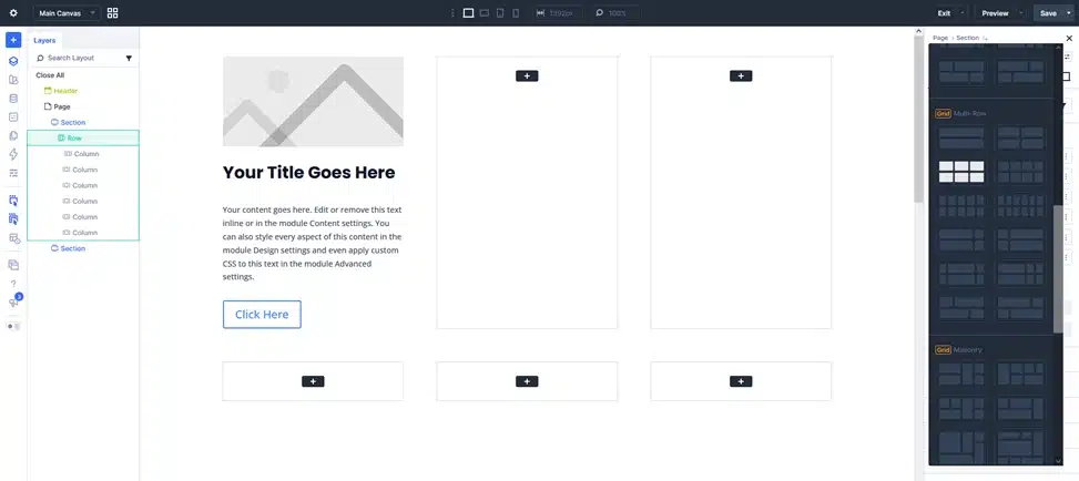 Divi 5 Grid Editor