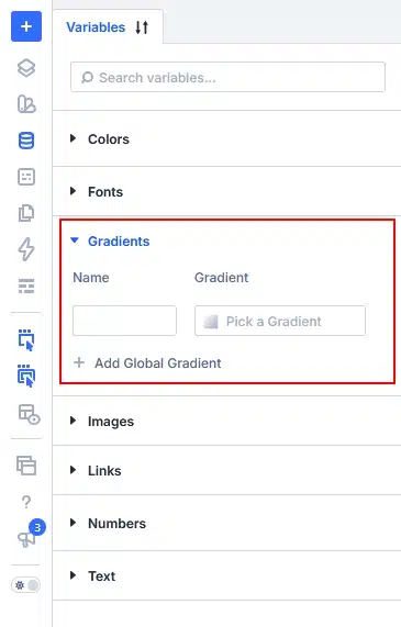 Divi 5 Variable Manager – Gradient section