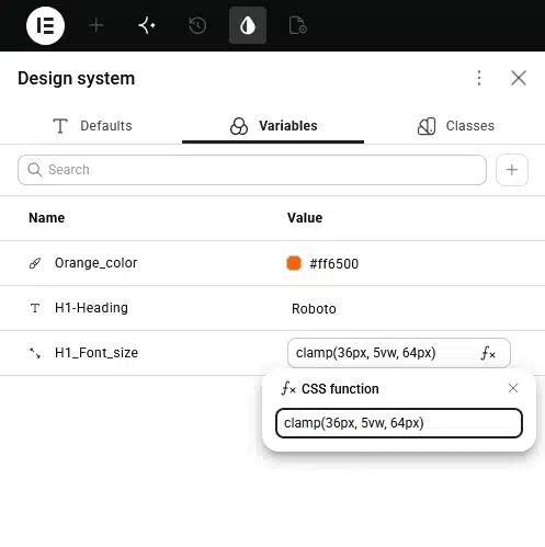 Example Size Variables