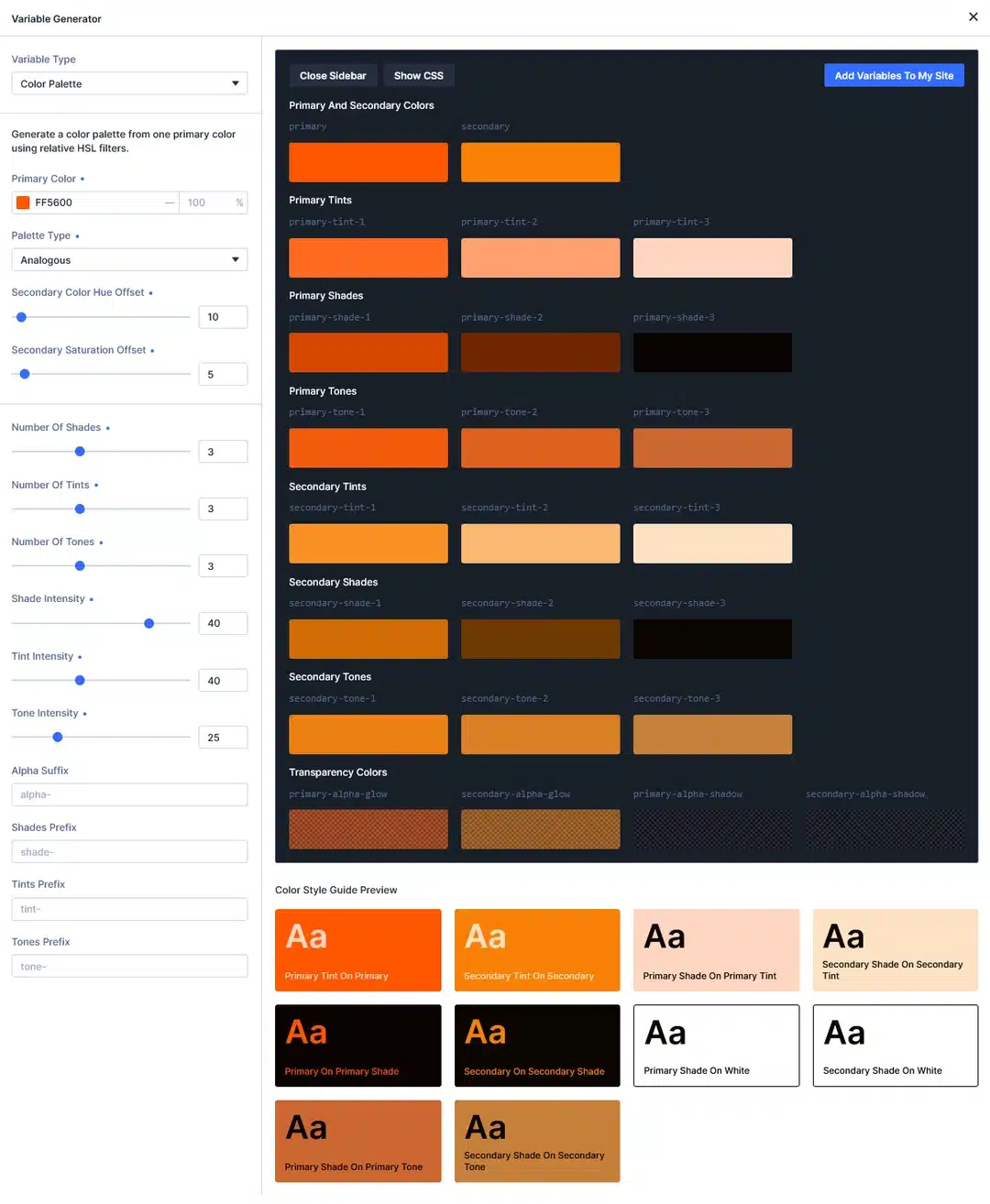 Full Color Palette Preview