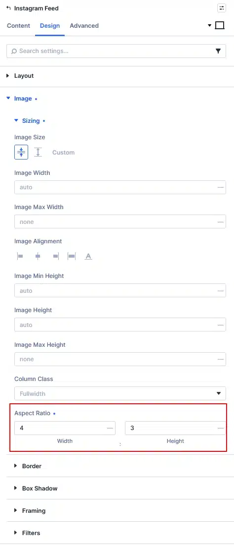 Image Control Aspect Ratio, Crop & Position