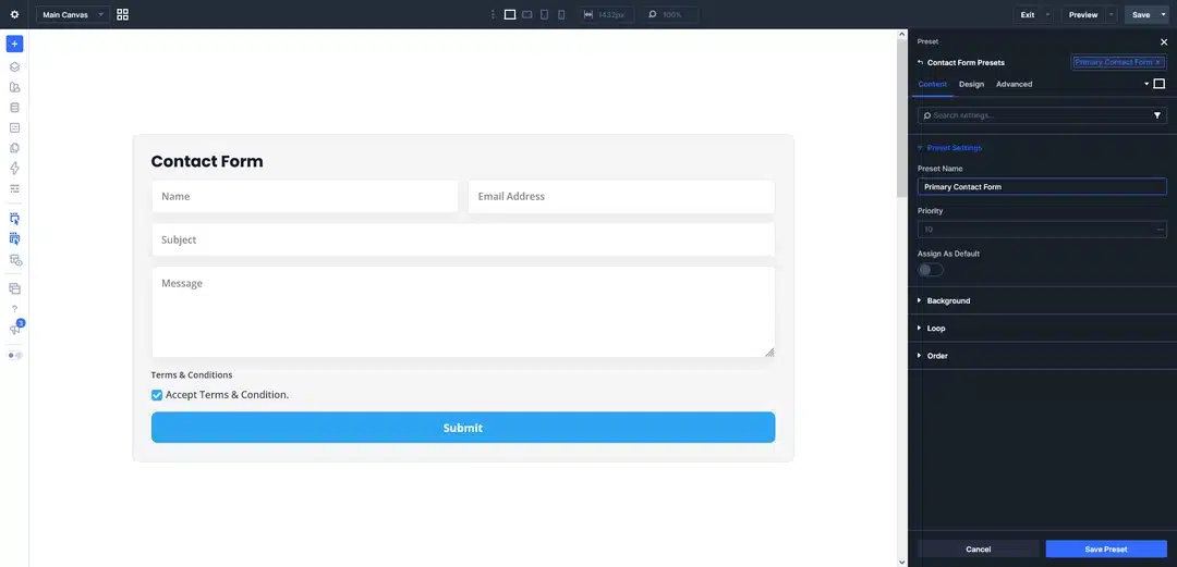 Primary Contact Form
