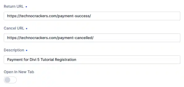 Return URL and Cancel URL settings