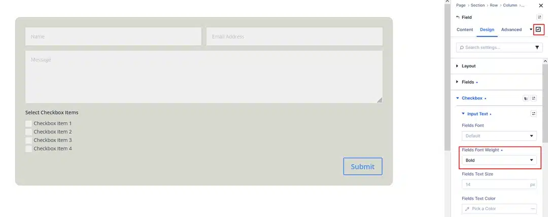 Select the Checked State