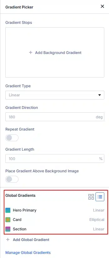 Selecting a Gradient Variable