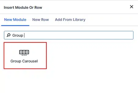 Step 1 Add a Group Carousel
