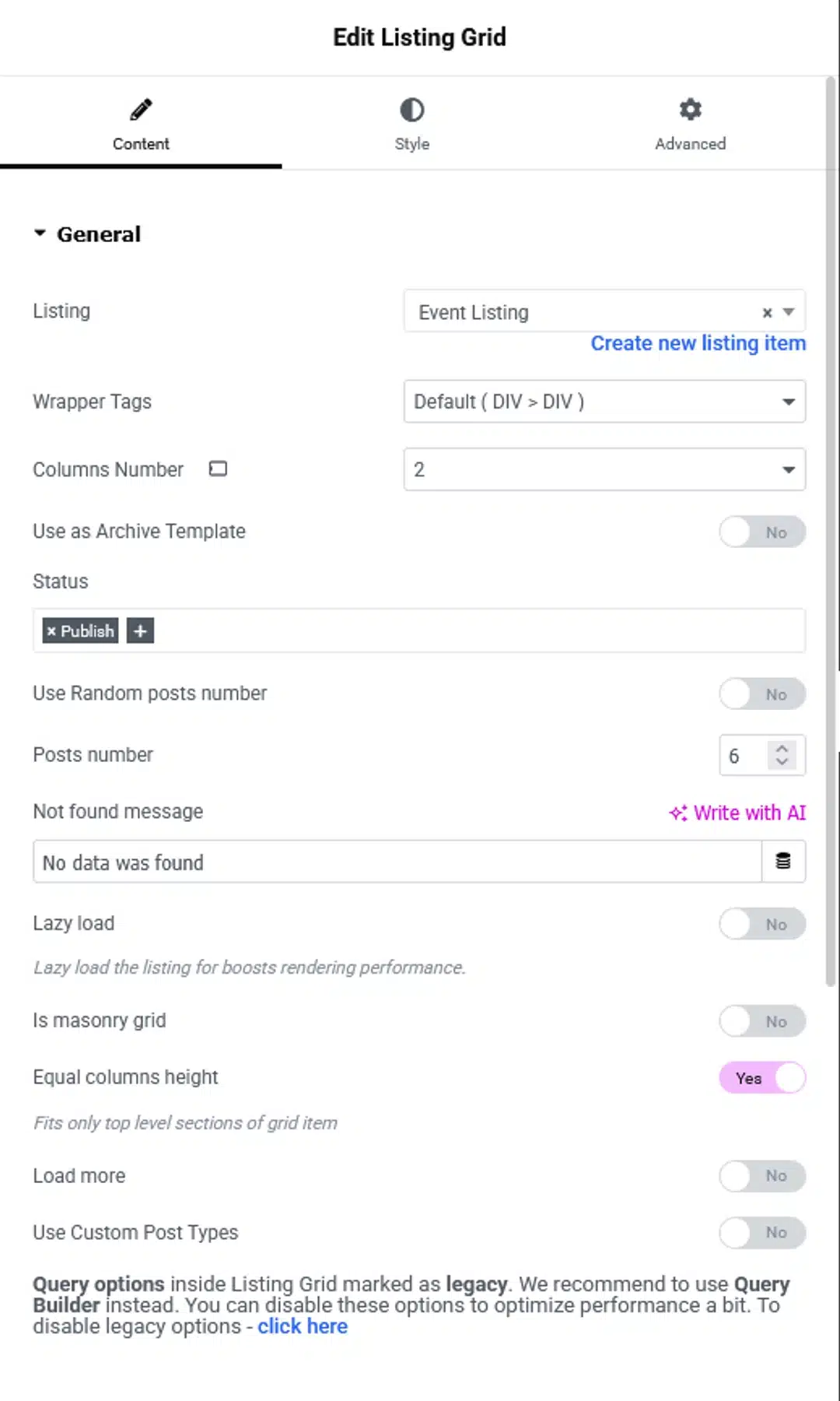 Step 9 Add the Upcoming Events Section & Connect Query