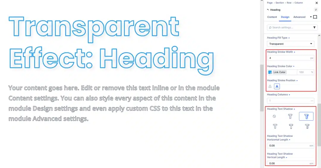 Text Stroke and Shadow