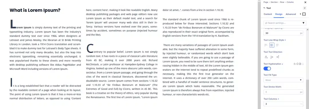 Use Hyphenation for Narrow Text Columns