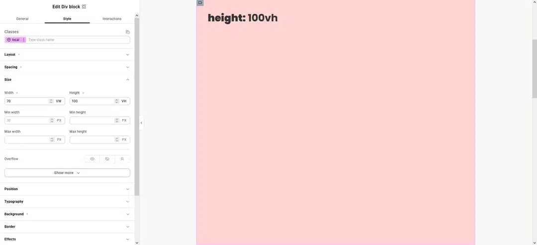 VH – Viewport Height