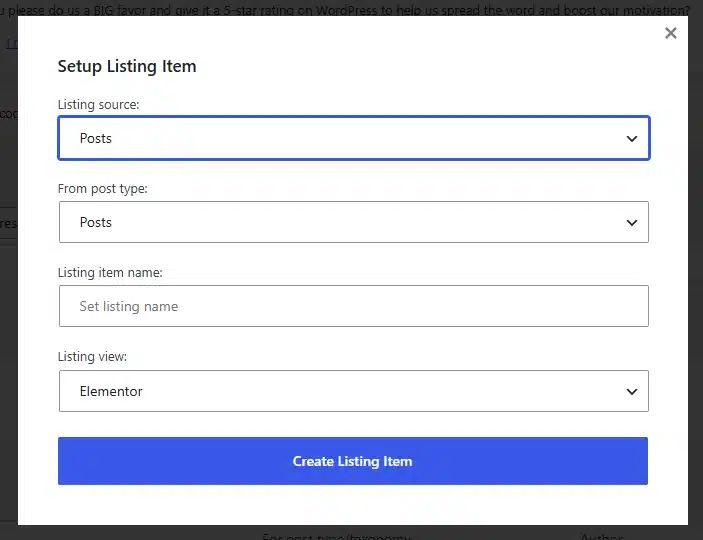 Listing Builder