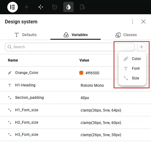variable options
