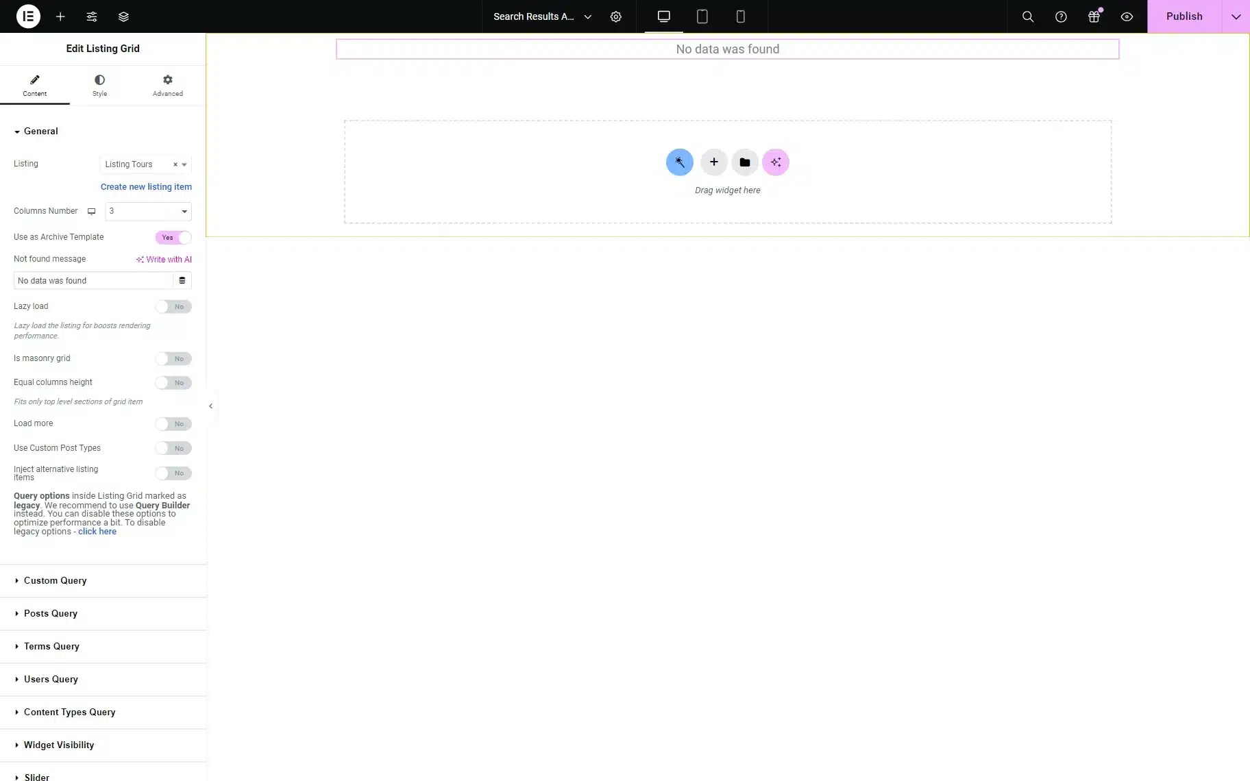 Add the Listing Grid to the Template