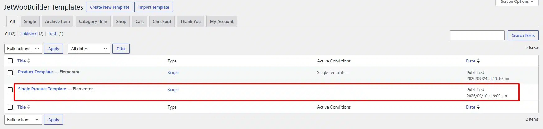 Create the Single Product Template