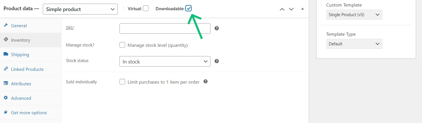 Display Content for Downloadable Products