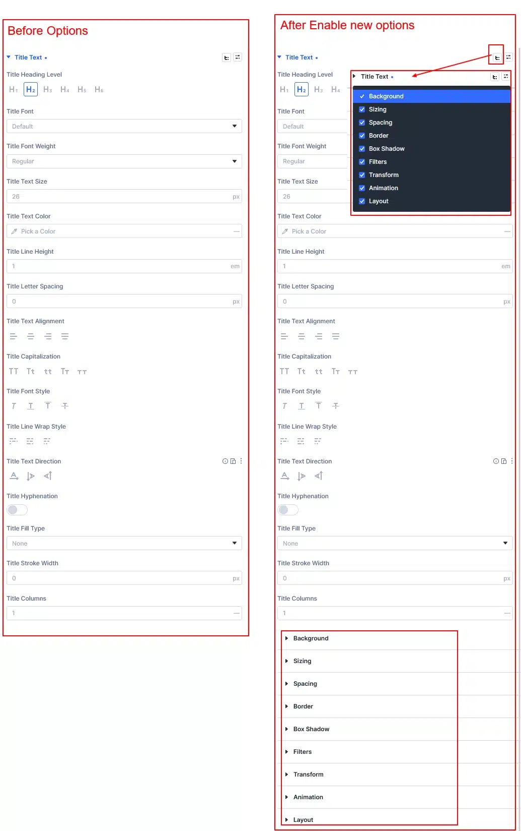 Enable Additional Design Options