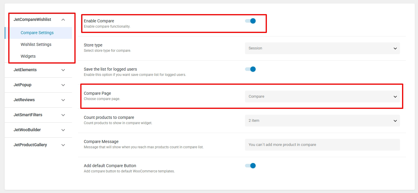 Install and Activate JetCompareWishlist